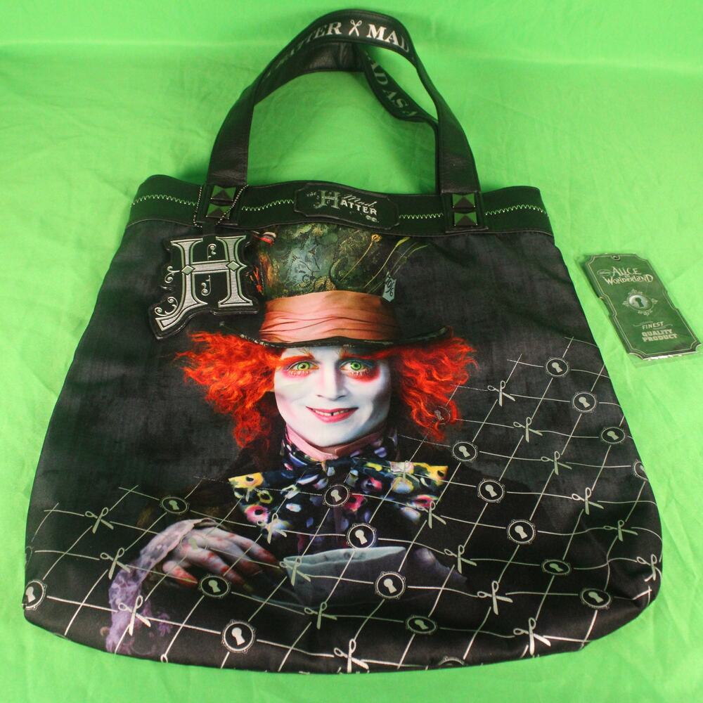 Rare Loungefly Heart Logo Mad Hatter Tote Alice in Wonderland HTF NWT